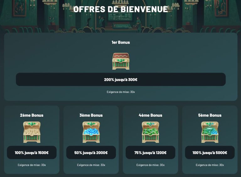 Palm Casino bonus bienvenue